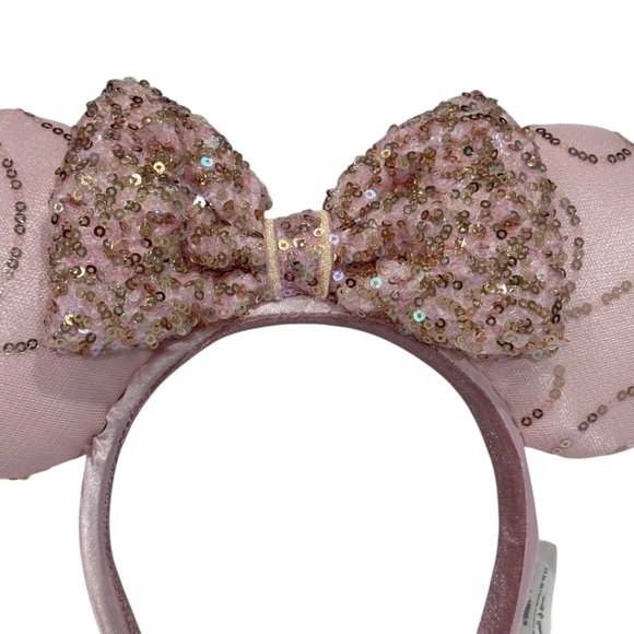 Disney Parks Minnie Mouse All Pink Sparkly Sequins BEST DAY EVER Headband Ears - Picture 3 of 12